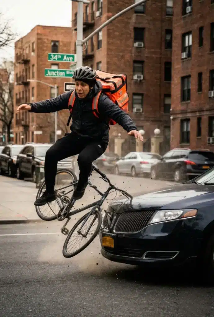 Accidente de bicicleta y repartidor de delivery en NY - Abogados 1800Cantaso.